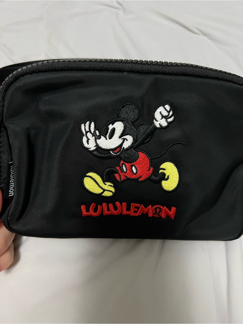 lululemon athletica Black Mickey Mouse Embroidered Fanny pack